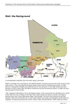 Mali: the Background - World Socialist Movement