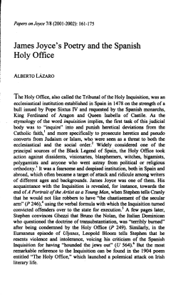 James Joyce`s Poetry and the Spanish Holy Office