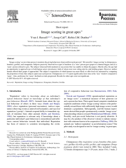 Image scoring in great apes - Max Planck Institute for Evolutionary
