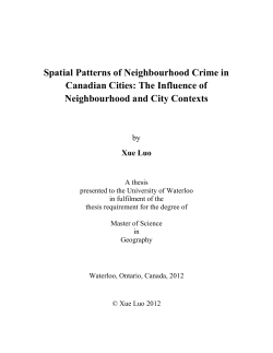 Spatial Patterns of Neighbourhood Crime in Canadian