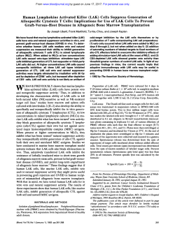 (LAK) Cells Suppress Generation of Allospecific