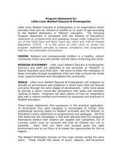 the Program Statement - Little Lions Waldorf Daycare