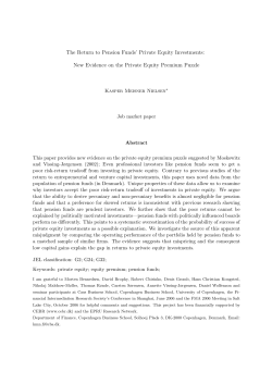 The Return to Pension Funds` Private Equity Investments: New
