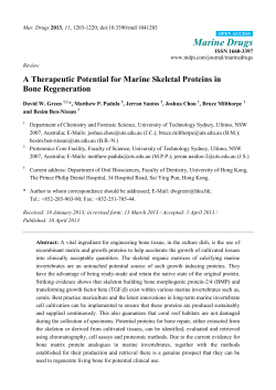 A Therapeutic Potential for Marine Skeletal Proteins in Bone