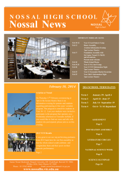 feb 10 2014 newsletter - The Nossal High School