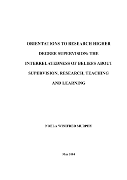 orientations to research higher degree supervision