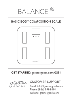 BASIC BODY COMPOSITION SCALE GET STARTED: greatergoods