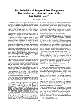 The Profitability of Integrated Pest Management: Case Studies for