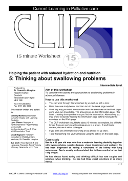 Thinking about swallowing problems