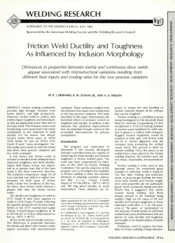 Friction Weld Ductility and Toughness as Influenced by Inclusion
