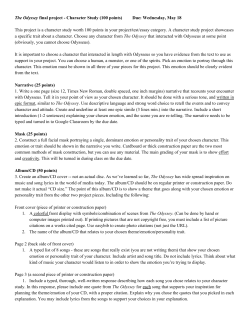 The Odyssey​ final project Character Study (100 points) Due