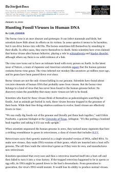 Borna Virus Discovered in Human Genome