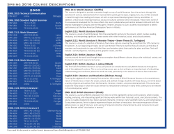 Spring 2016 Course Descriptions 2000