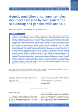 Genetic prediction of common complex disorders assessed by next