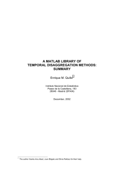 a matlab library of temporal disaggregation methods