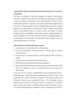 Parliamentary Engagement with Civil Society in Tanzania