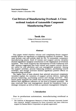 Cost Drivers of Manufacturing Overhead - S