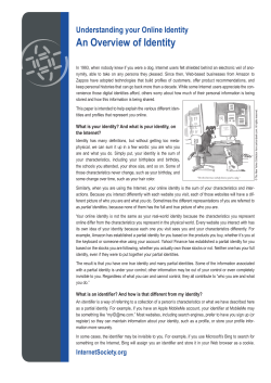 Understanding your Online Identity An Overview of
