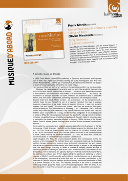 Frank Martin(1890-1974) Olivier Messiaen(1908