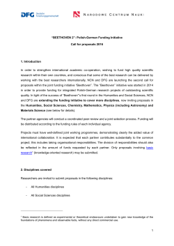 1 &ldquo;BEETHOVEN 2&rdquo;: Polish-German Funding Initiative Call for