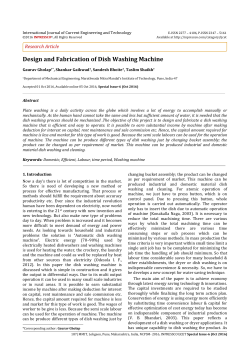 Design and Fabrication of Dish Washing Machine