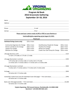 2016 Virginia Organizing Ad Form
