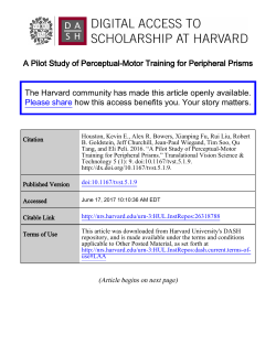 A Pilot Study of Perceptual-Motor Training for Peripheral Prisms The