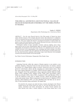 THEATRICAL AESTHETICS AND FUNCTIONAL VALUES OF