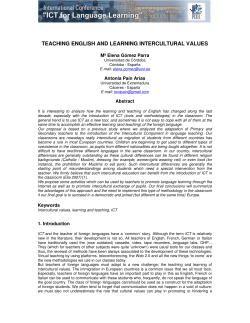 TEACHING ENGLISH AND LEARNING INTERCULTURAL VALUES