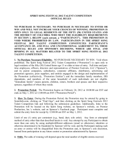 Premier SonicBids - Spirit Song Contest (CL 2