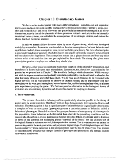 Chapter 10: Evolutionary Games