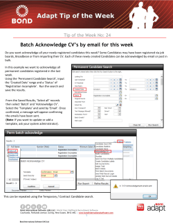Batch Acknowledge CV`s by email for this week - adapt