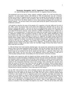 Runaways, Renegades, and St. Augustine`s Town`s People