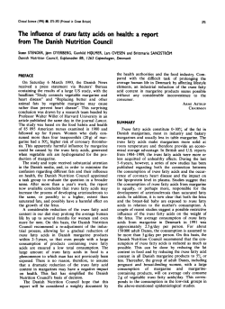 The Influence of Trans Fatty Acids on Health: A