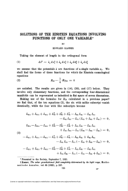 solutions of the einstein equations involving functions of only one