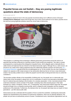 Populist forces are not foolish &ndash; they are posing legitimate questions