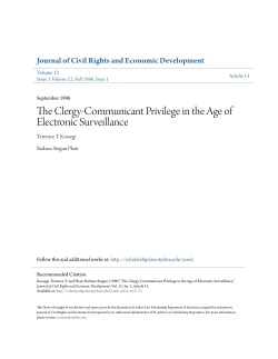 The Clergy-Communicant Privilege in the Age of Electronic