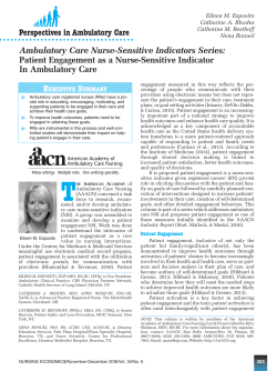 Patient Engagement as a Nurse-Sensitive Indicator In Ambulatory