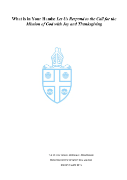 to read the Bishops` Charge given during the 2015 Diocesan Synod.