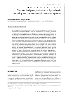Chronic fatigue syndrome: a hypothesis focusing