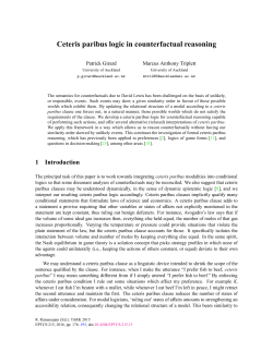 Ceteris paribus logic in counterfactual reasoning