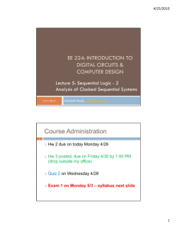 Lecture 5: Sequential Logic
