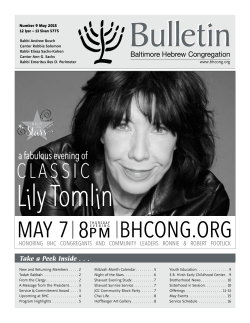 May - Baltimore Hebrew Congregation
