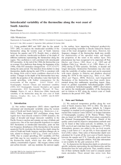 Interdecadal variability of the thermocline along the west