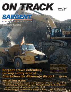 On Track Winter 2013 - Sargent Corporation