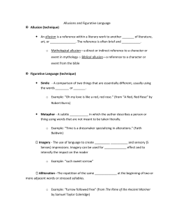 Allusions and Figurative Language Allusion (technique) An allusion