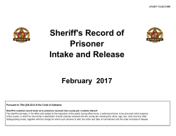 Sheriff`s Record of Prisoner Intake and Release
