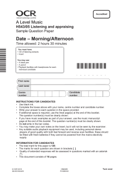Unit H543/05 - Listening and appraising - Sample