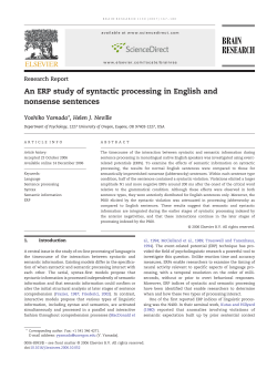 An ERP study of syntactic processing in English