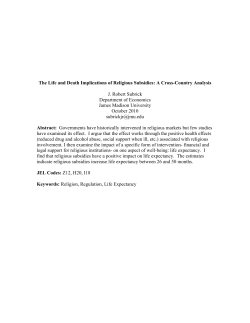 The Life and Death Implications of Religious Subsidies: A Cross